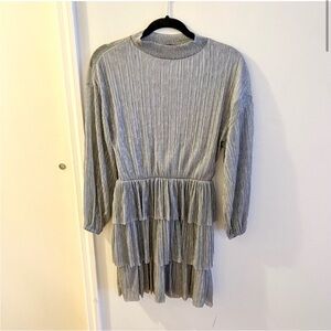 Zara Mini Dress Silver Metallic